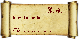 Neuhold Andor névjegykártya